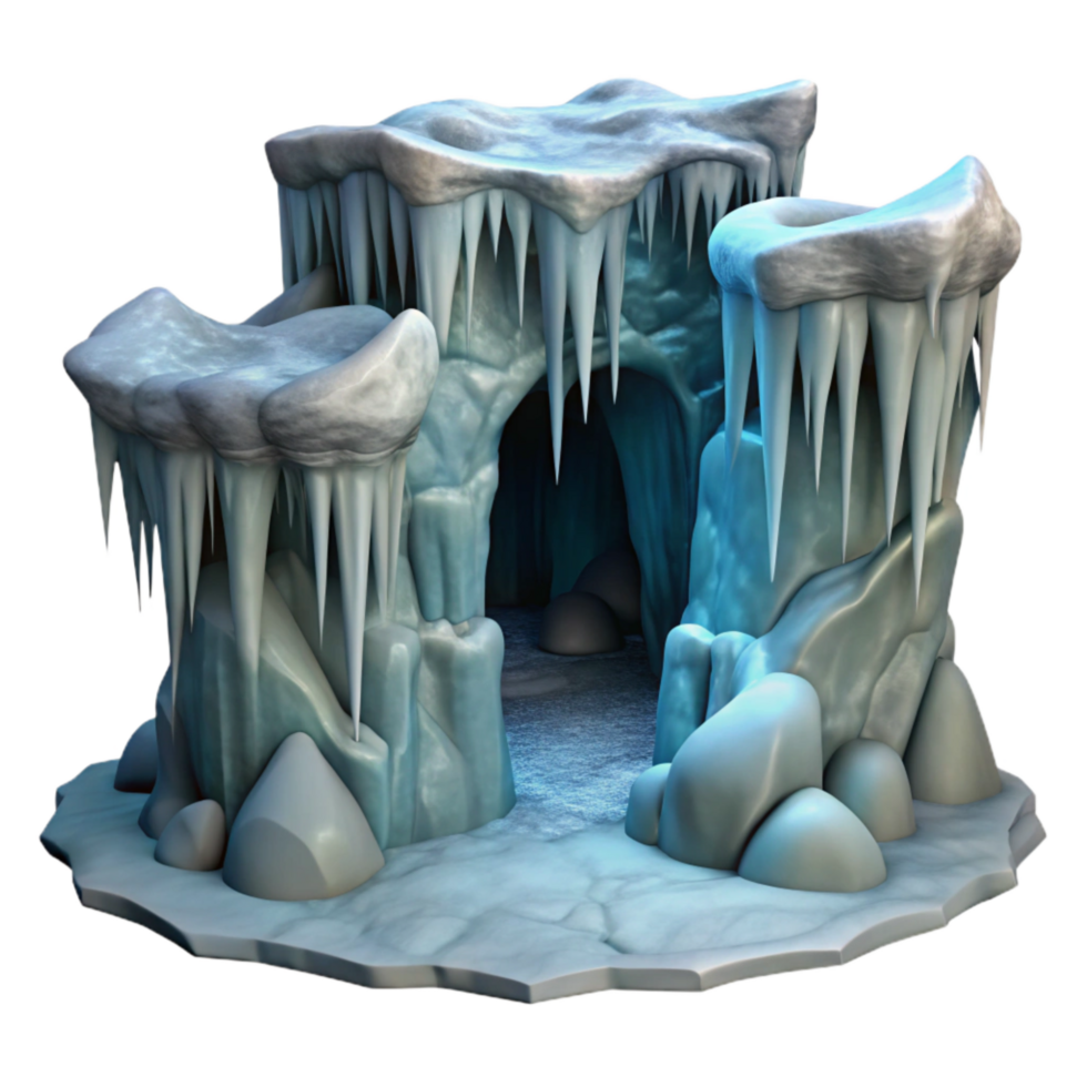 vibrant minimalist Icicle Formations in Gelid Grotto Cutout original png