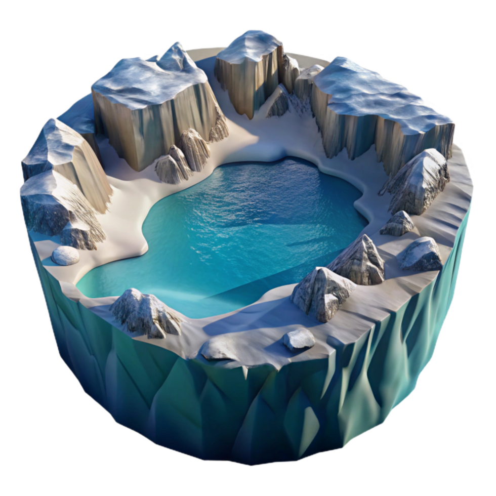 impressive abstract Icy Fjord Cliffs Transparent Background with Aerial Perspective genuine png