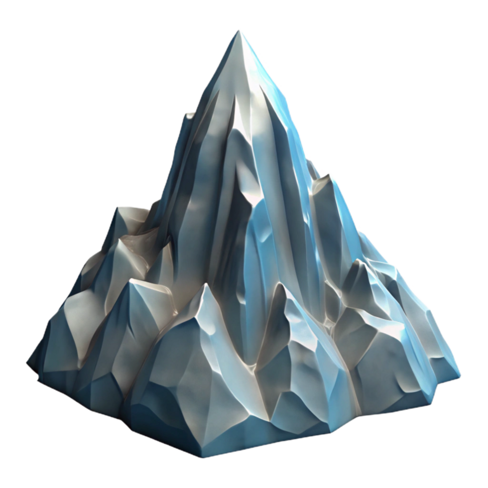 beautiful contemporary Icy Mountain Peak in Fjord Isolated Element authentic png