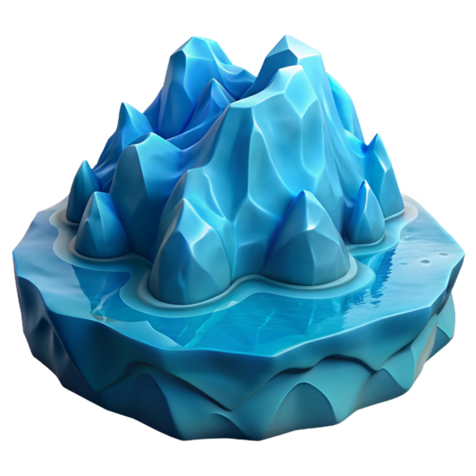 beautiful creative Icy Fjord Waters Isolated with Deep Blue Color genuine png