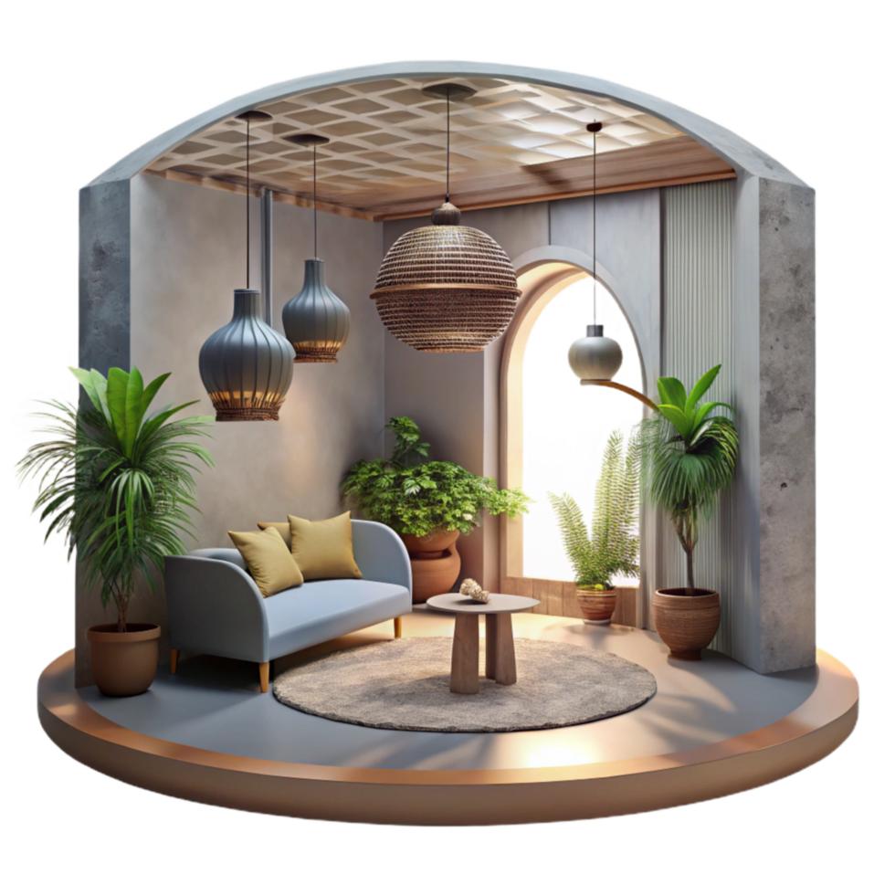 dramatic traditional Indoor Space with Natural Light Isolated genuine png