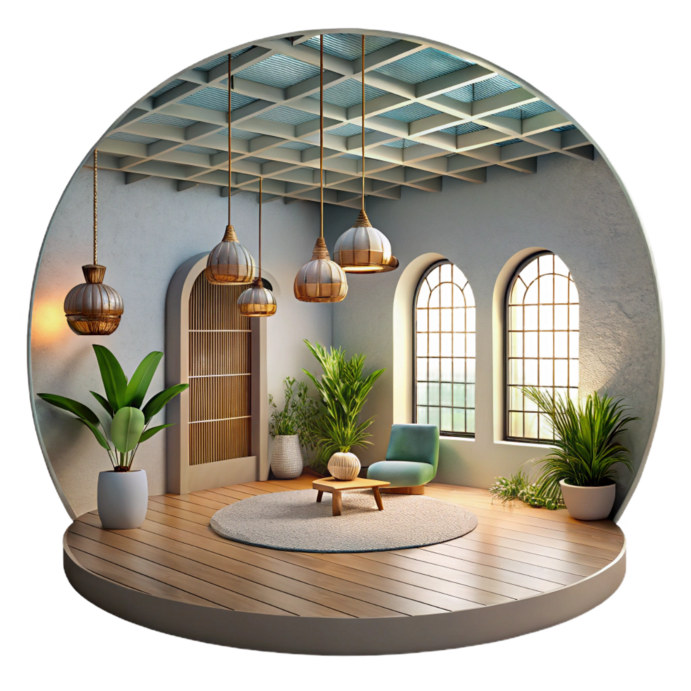 impressive classic Indoor Space with Natural Light Isolated genuine png