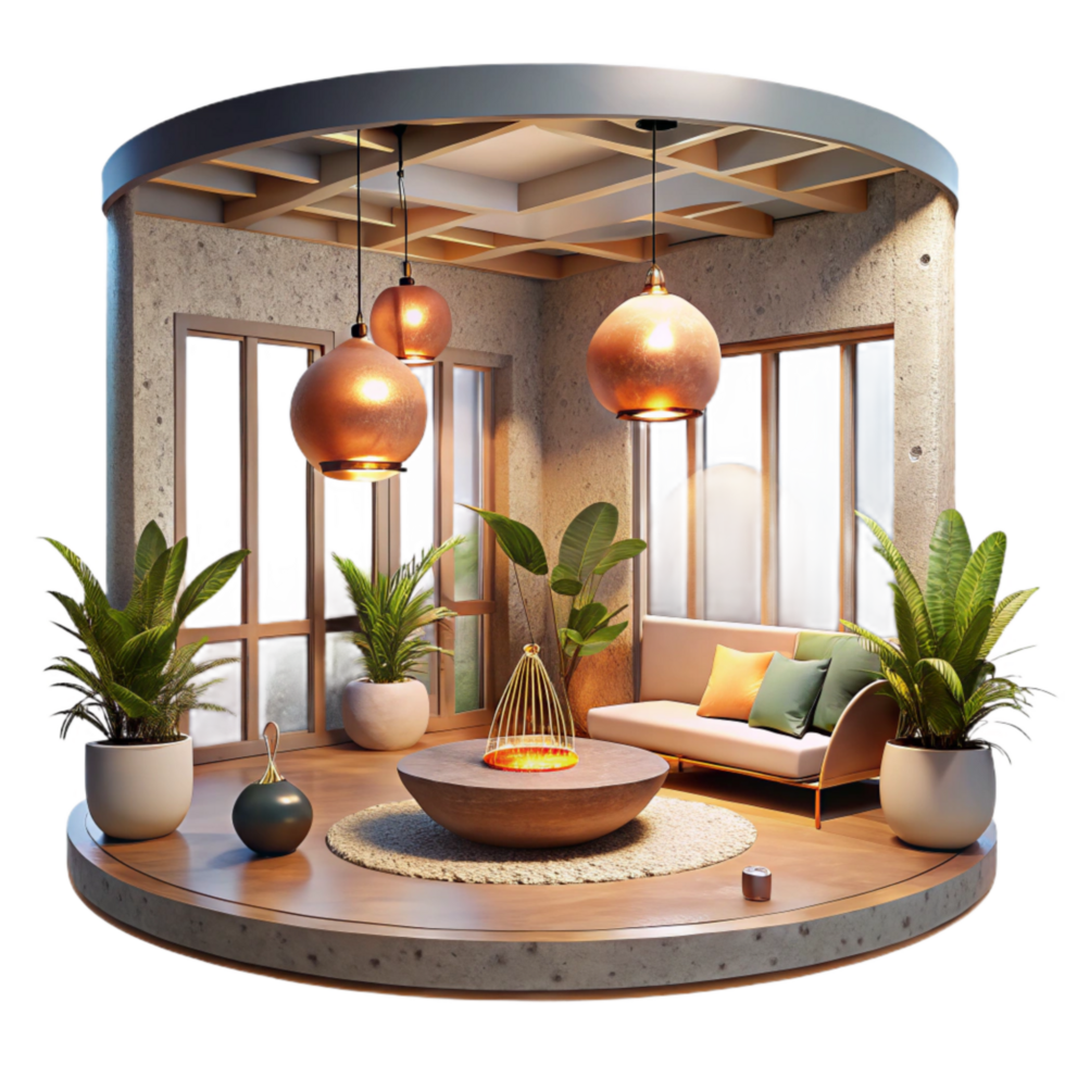 dramatic classic Indoor Space with Natural Light Isolated high resolution png
