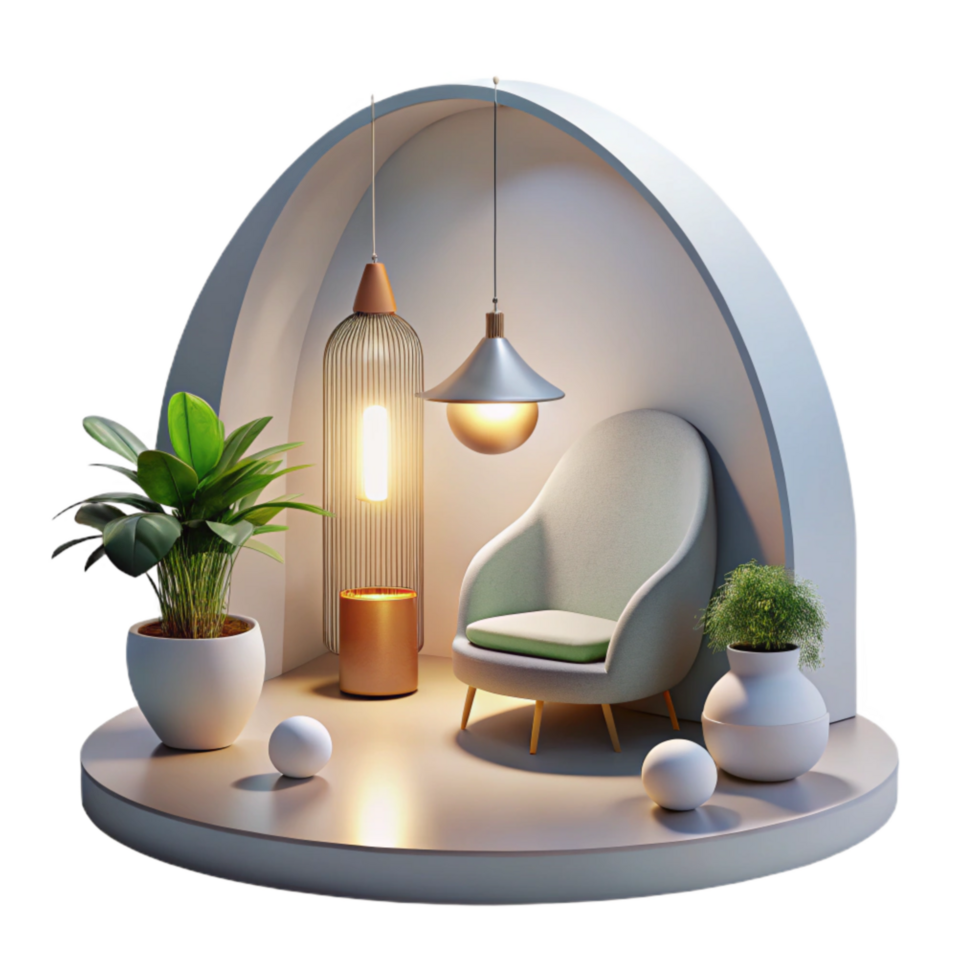 stunning artistic Interior Space with Light and Shadow Cutout high quality png