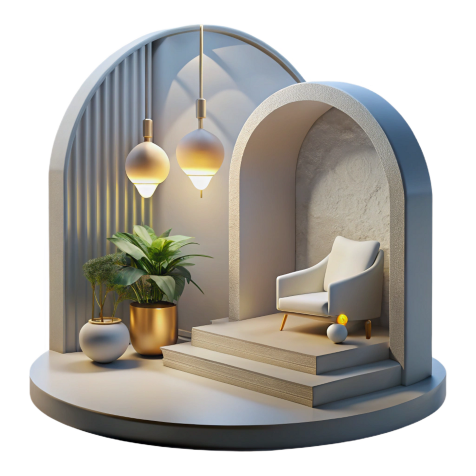 serene abstract Interior Space with Light and Shadow Cutout detailed png