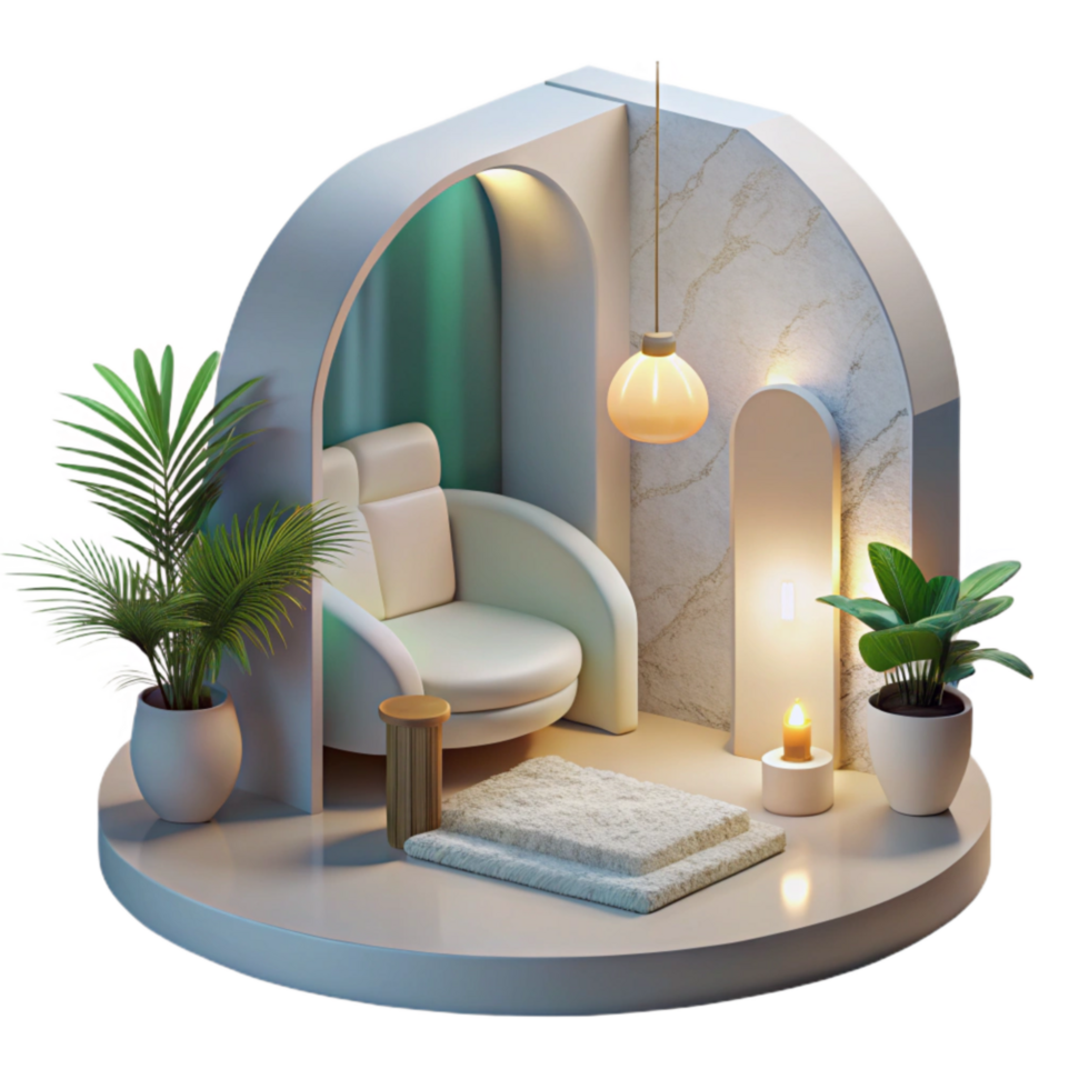 elegant rustic Interior Space with Light and Shadow Cutout genuine png