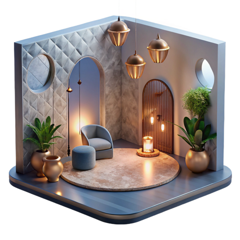 elegant abstract Interior Space with Dramatic Lighting Cutout exclusive png