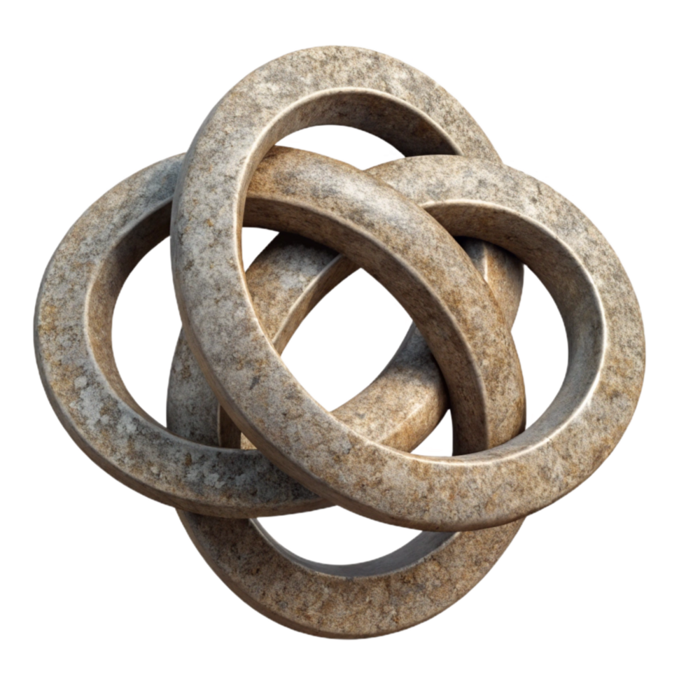 serene traditional Interlocking Circles Modern Art Cutout premium png