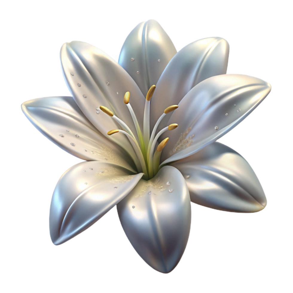 beautiful classic Interstellar Lily Cutout with Transparent Background White Petals exclusive png