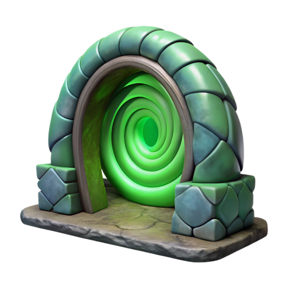 extraordinary artistic Interstellar Gateway Cutout Green Swirling Portal high quality png