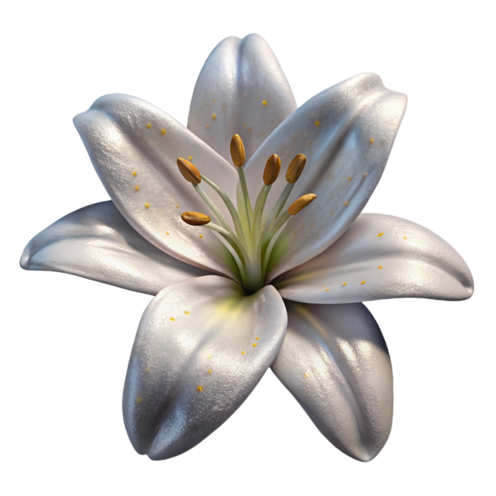 magnificent vintage Interstellar Lily Cutout with Transparent Background White Petals high quality png