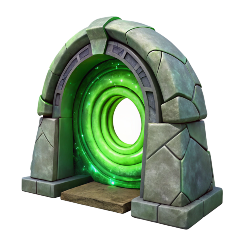 stunning contemporary Interstellar Gateway Cutout Green Swirling Portal high resolution png