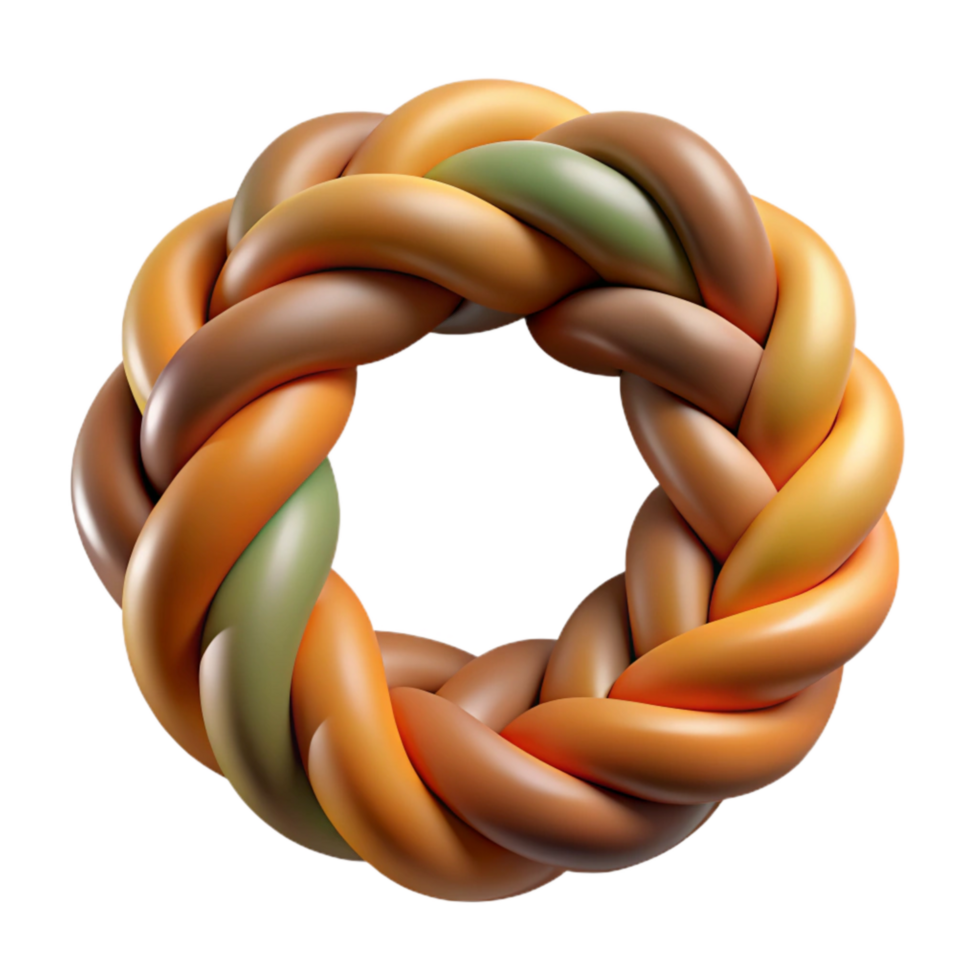 serene minimalist Intricate Braid Cutout with Earthy Colors png