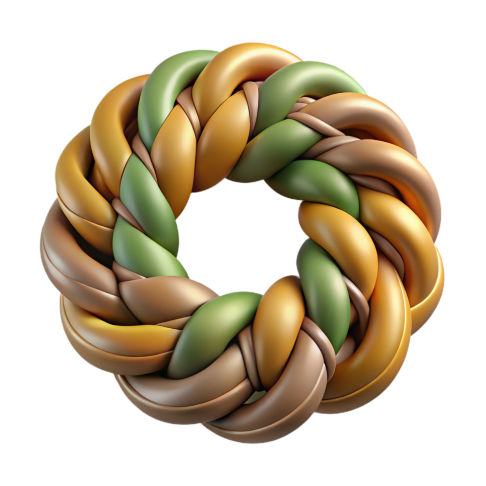vibrant classic Intricate Braid Cutout with Earthy Colors high resolution png
