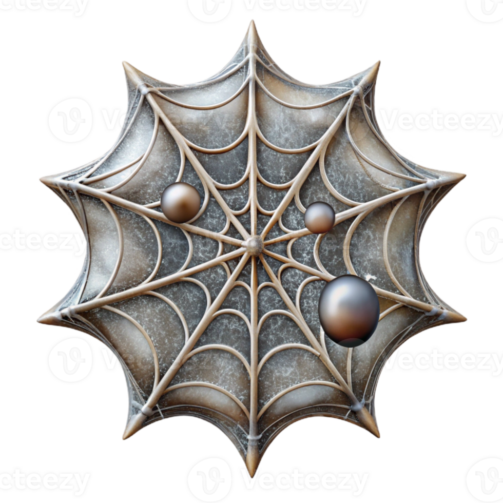 beautiful contemporary Intricate Gossamer Web Isolated Element with Dewdrops detailed png