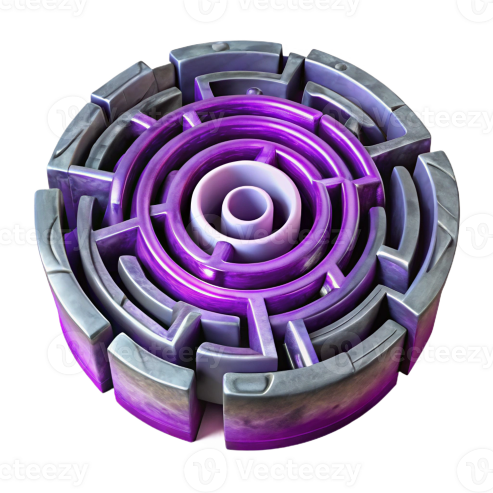 magnificent creative Intricate Luminari Labyrinth Design Cutout with Purple Accents png