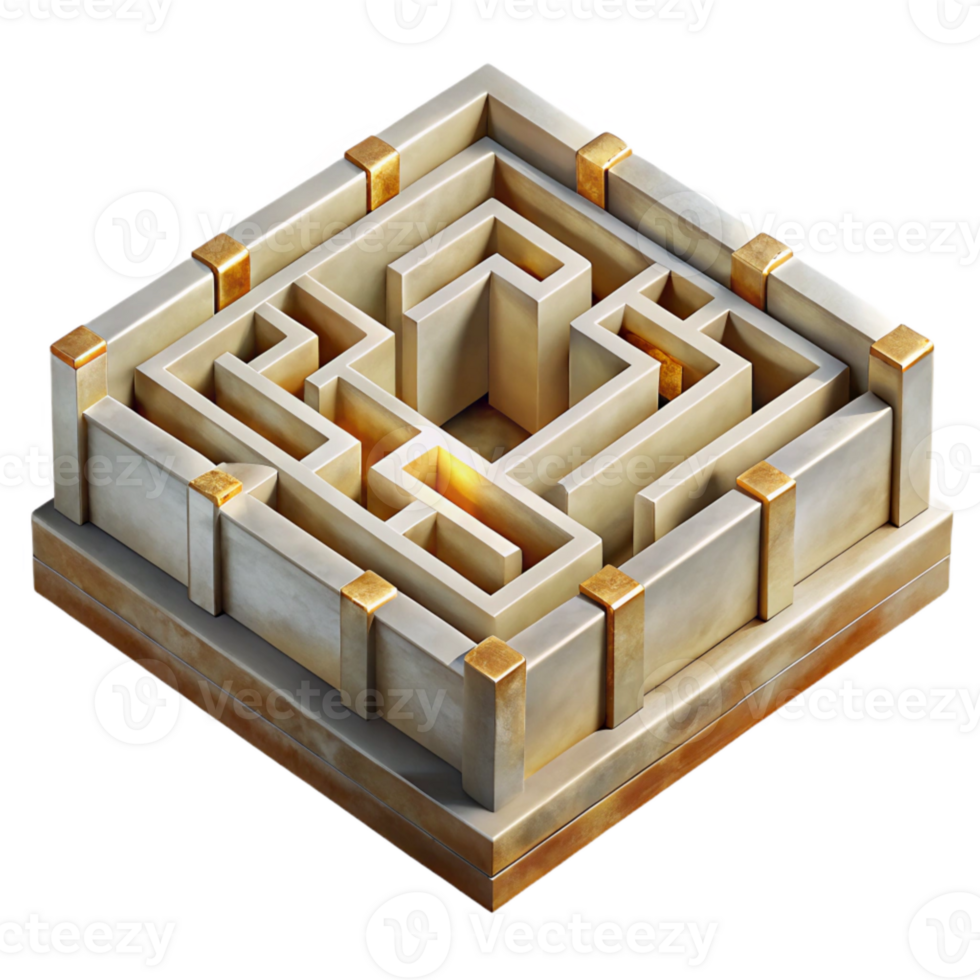 serene rustic Intricate Luminari Maze Isolated with Detailed Pathways high resolution png