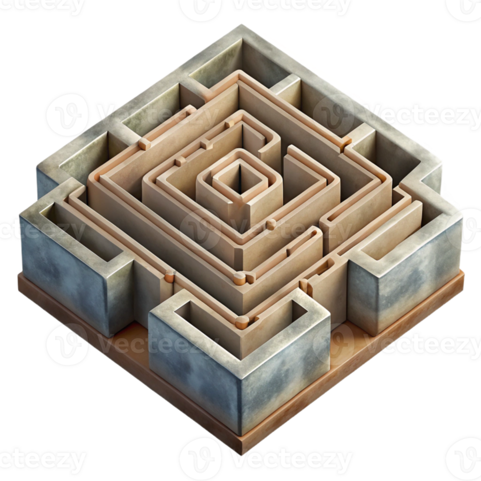 vibrant contemporary Intricate Luminari Maze Isolated with Detailed Pathways genuine png