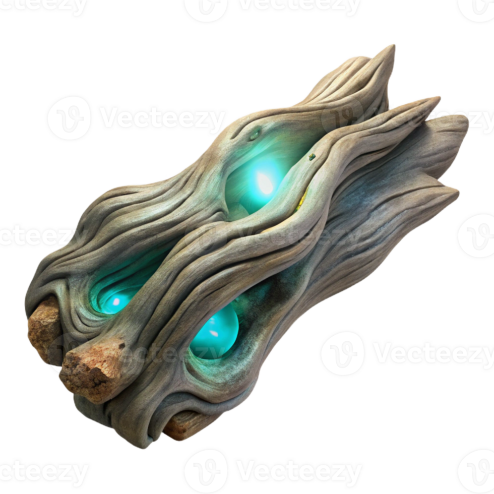 beautiful vintage Intricate Luminescent Driftwood Piece Transparent Background exclusive png