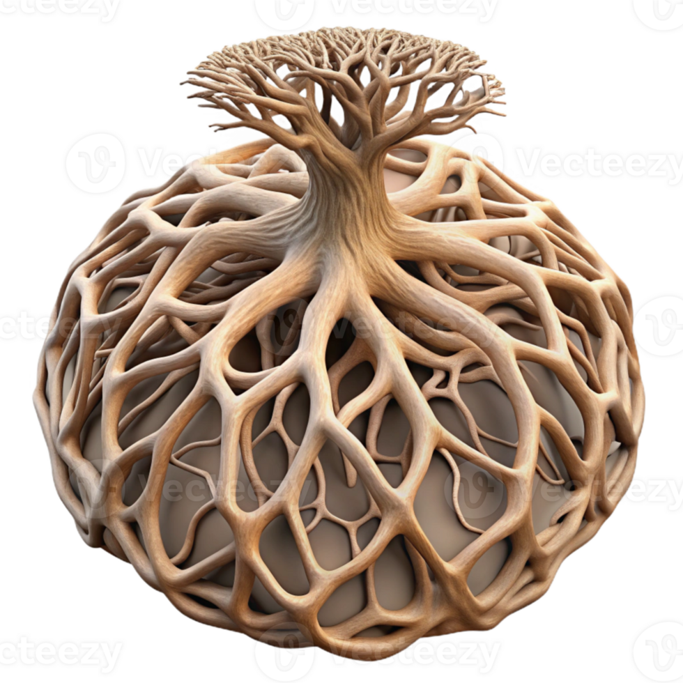 elegant artistic Intricate Root System Transparent Background Cutout authentic png