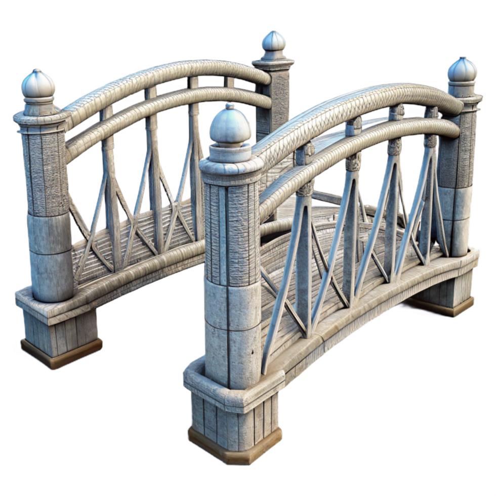 wonderful rustic Intricate Wireframe Bridge Isolated Cutout Element professional png