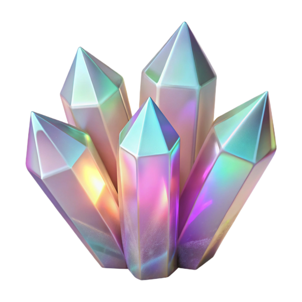 elegant vintage Iridescent Cave Crystals Isolated with Soft Lighting authentic png