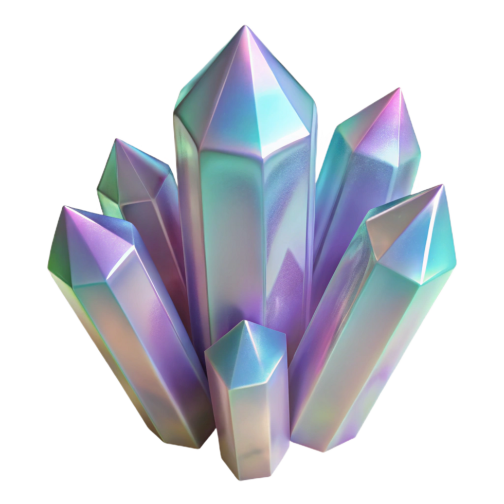 vibrant abstract Iridescent Cave Crystals Isolated with Soft Lighting high quality png