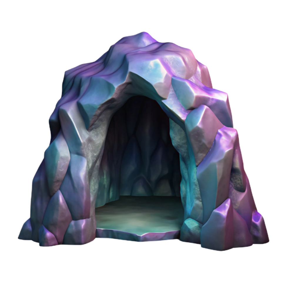 magnificent traditional Iridescent Cave Passage Isolated with Dark Shadows png