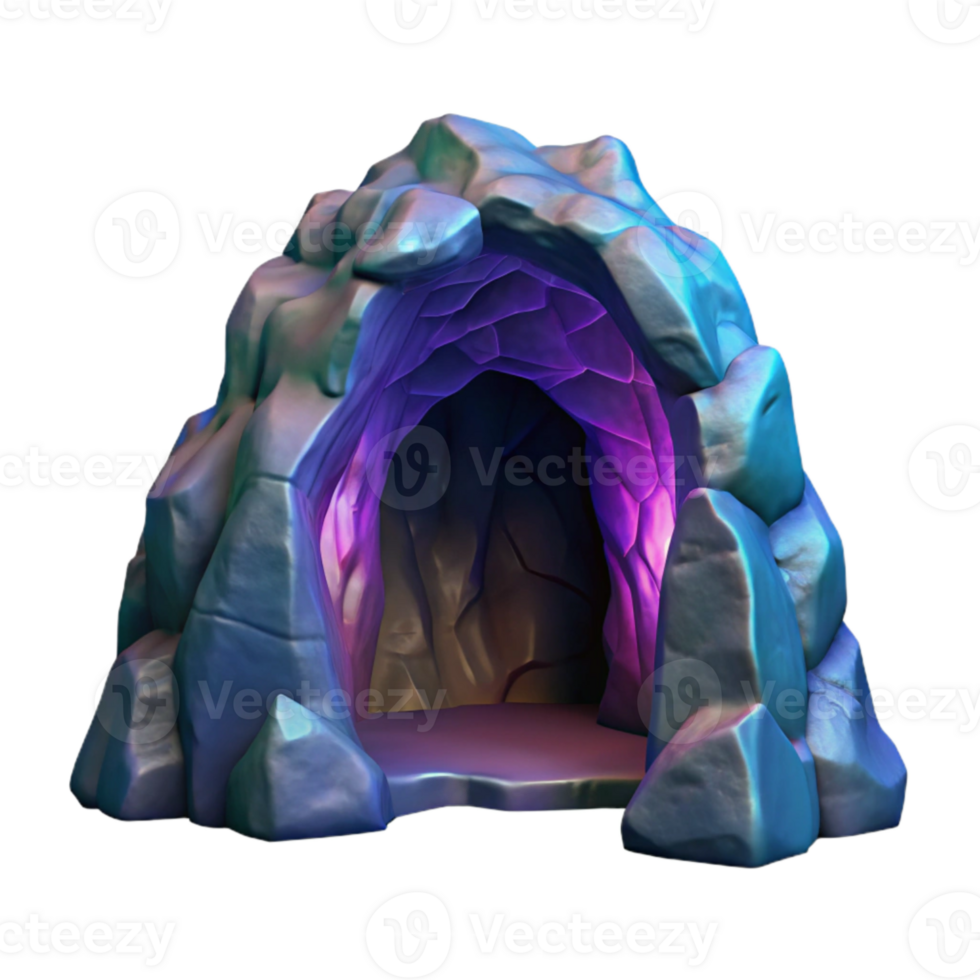wonderful modern Iridescent Cave Passage Isolated with Dark Shadows original png
