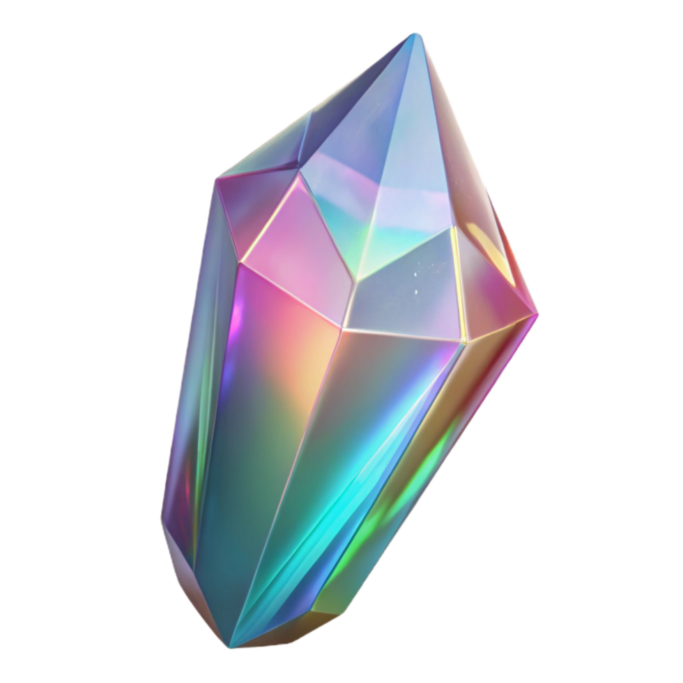 vibrant modern Iridescent Crystal Shard Isolated Element premium png