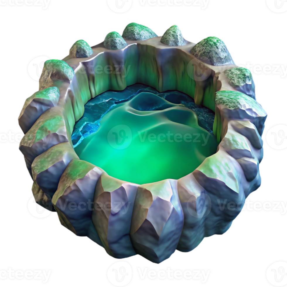 stunning contemporary Iridescent Cave Pool Isolated with Crystal Clear Water high resolution png