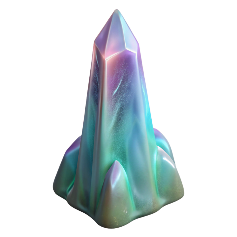 vibrant artistic Iridescent Stalagmite Transparent Background Cutout Front View original png