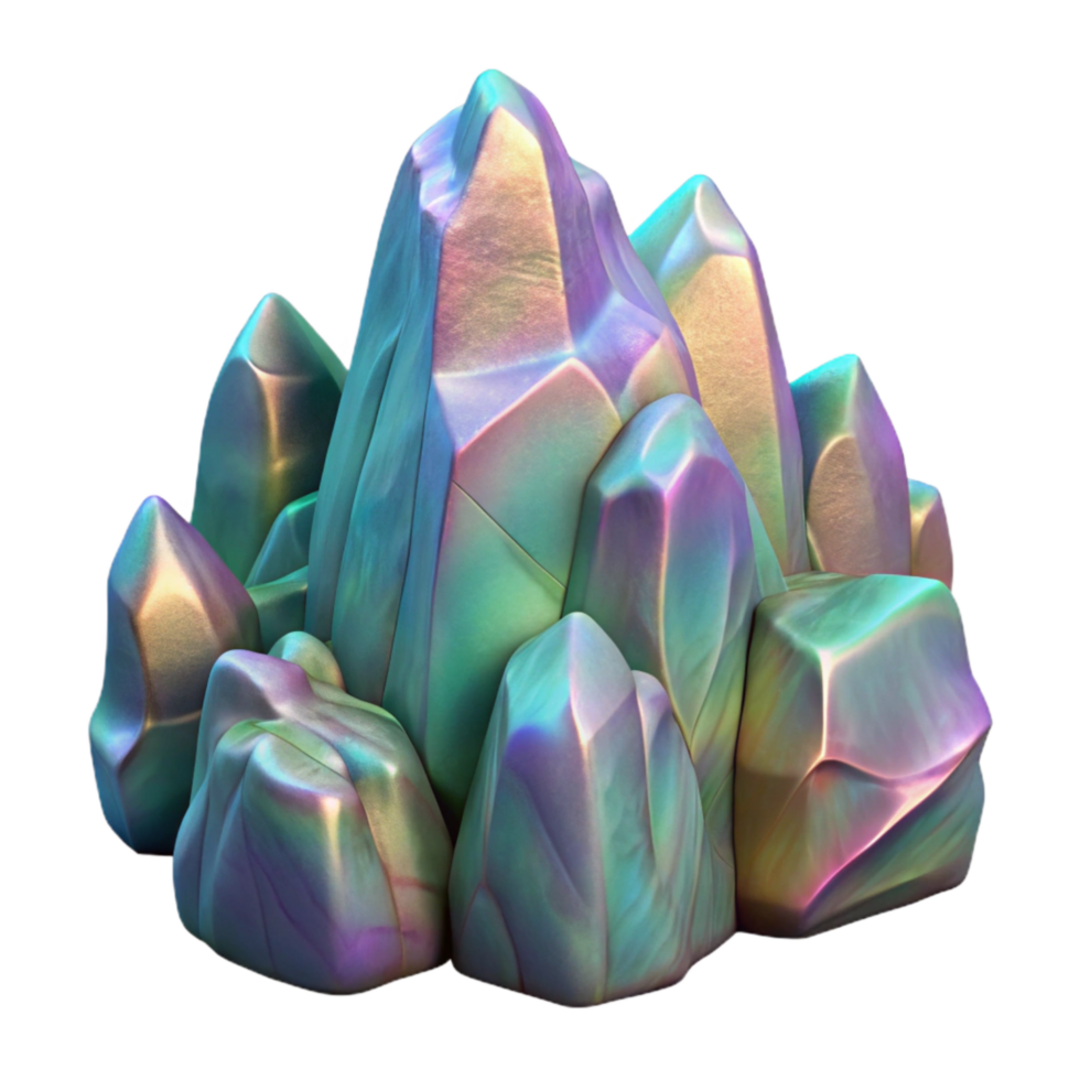 serene contemporary Iridescent Stalagmite Transparent Background Cutout Front View original png