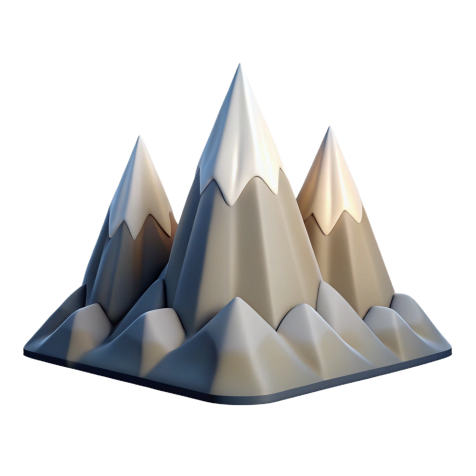 extraordinary modern Isolated Aeropex Ascenders Mountain Peaks with Snow detailed png