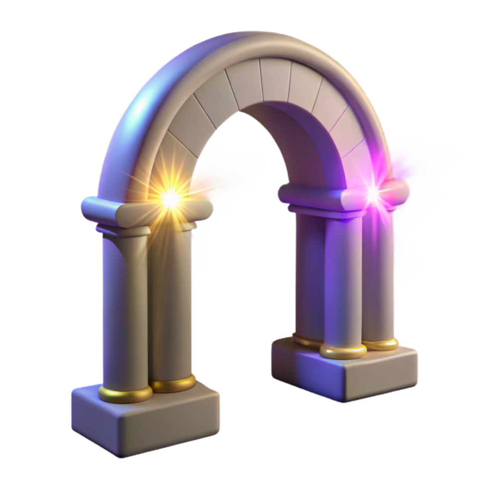 impressive minimalist Isolated Archway with Dramatic Light Beams authentic png