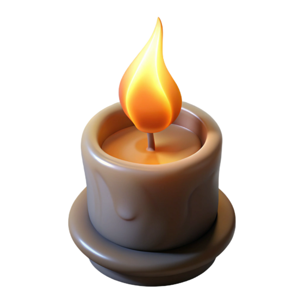 vibrant artistic Isolated Candle Flame with Realistic Shadow Effect high quality png