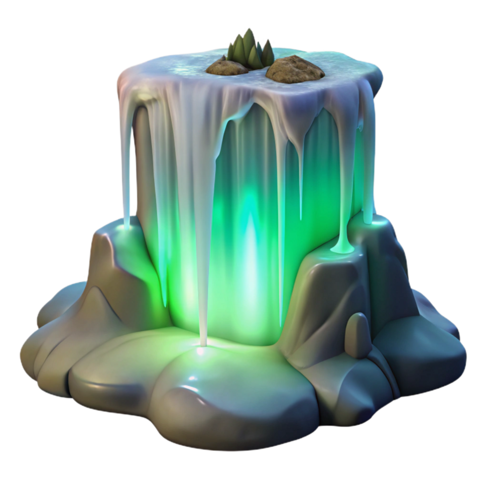 stunning modern Isolated Auroral Waterfall Transparent Background Ethereal Glow premium png