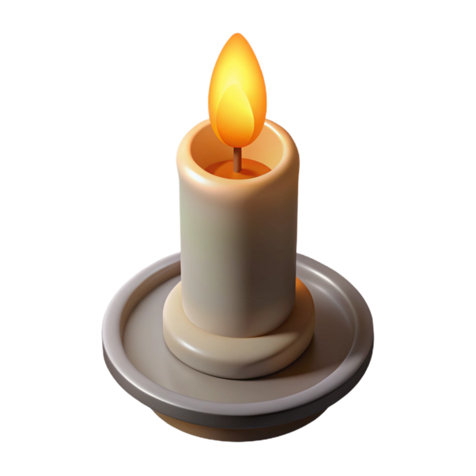vibrant artistic Isolated Candle Flame with Realistic Shadow Effect genuine png