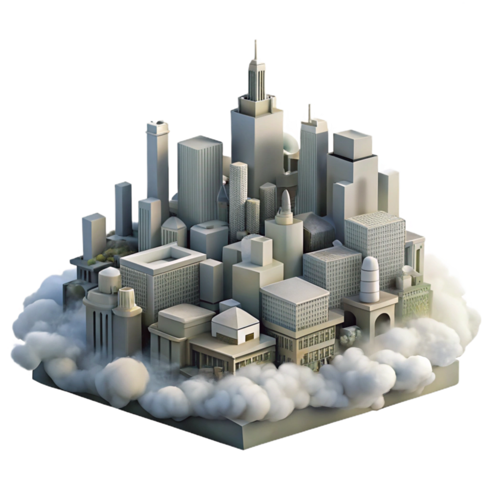 magnificent creative Isolated Cityscape Ethereal Fog Effect authentic png