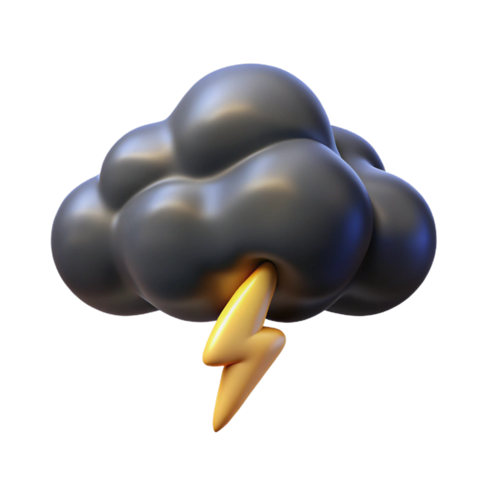 elegant classic Isolated Dark Storm Cloud with Lightning Bolt exclusive png