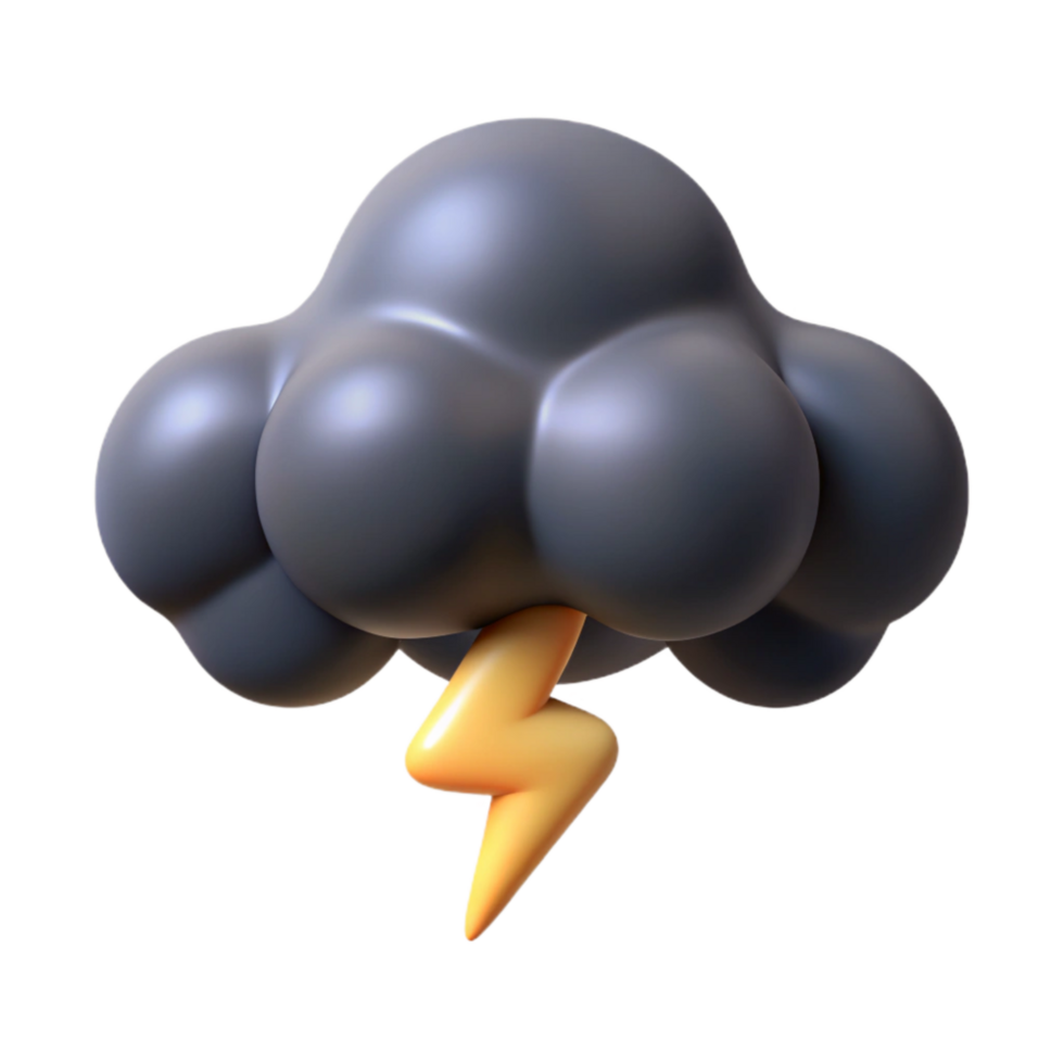 magnificent traditional Isolated Dark Storm Cloud with Lightning Bolt high resolution png