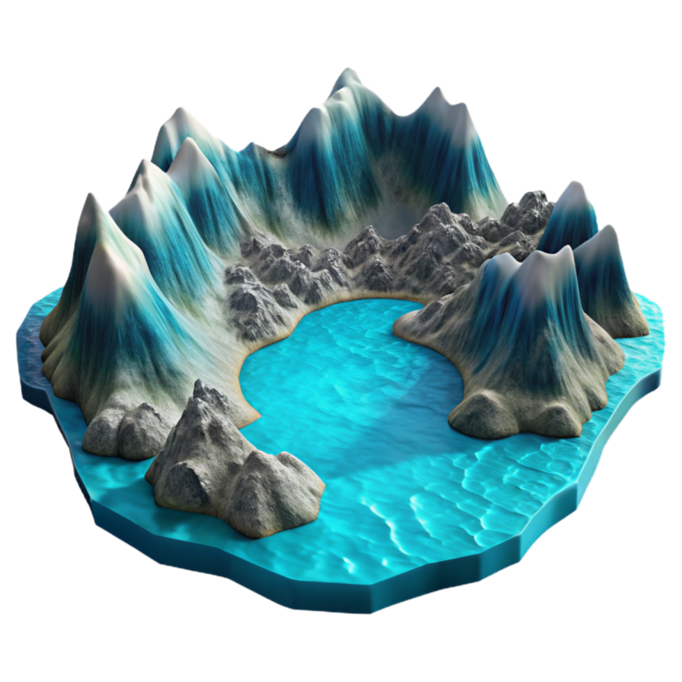 extraordinary vintage Isolated Fractal Fjord Soft Blue Gradient Transparent Background high resolution png