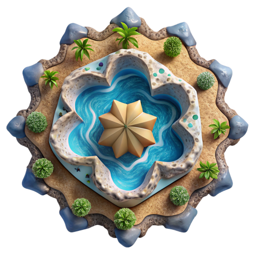 impressive modern Isolated Kaleidoscope Beach Shifting Tide Aerial View original png
