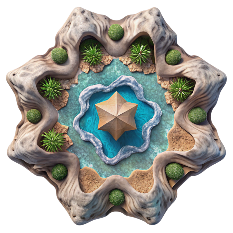 beautiful classic Isolated Kaleidoscope Beach Shifting Tide Aerial View high quality png