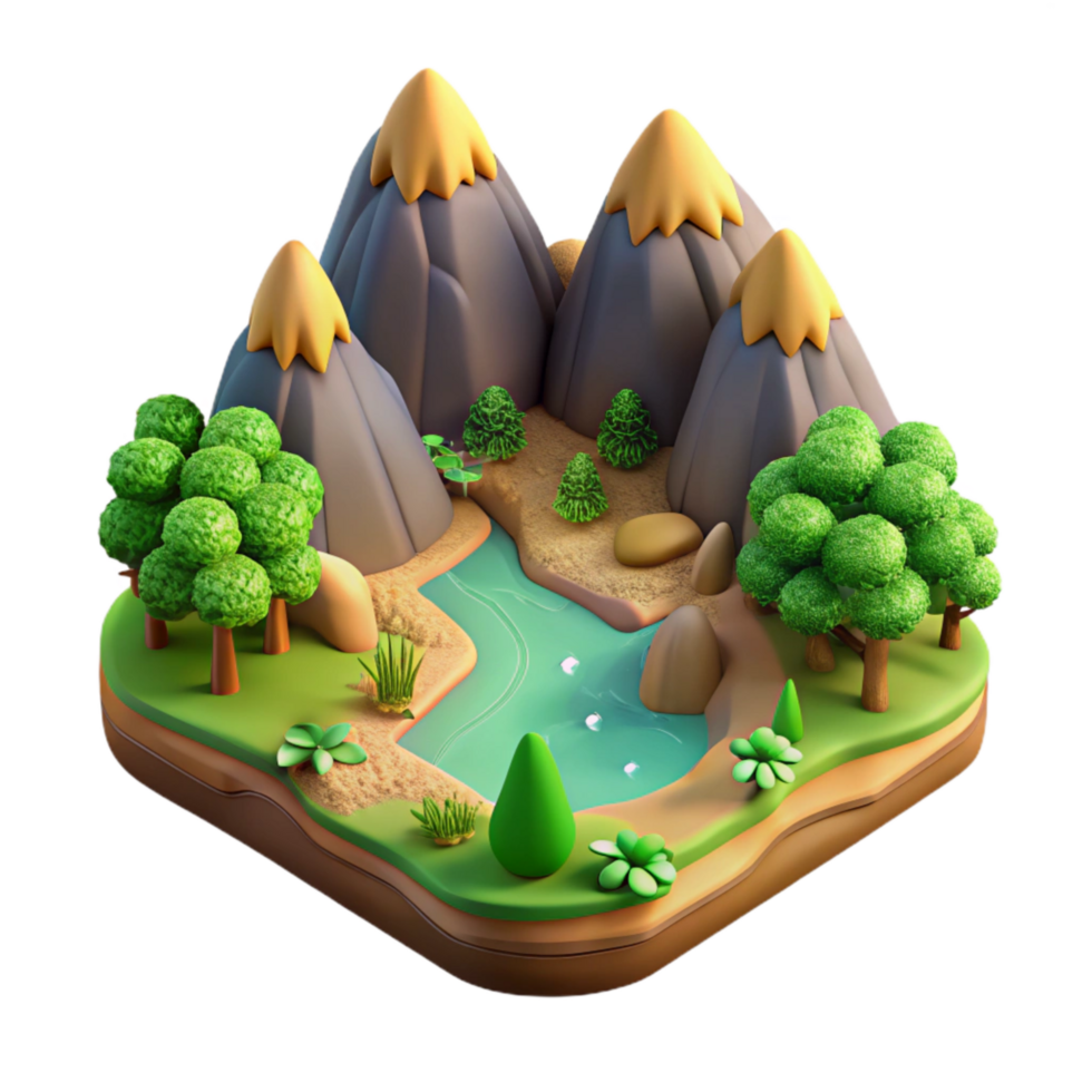 elegant rustic Isolated Lush Valley Terra Verde Terrain with Warm Lighting png