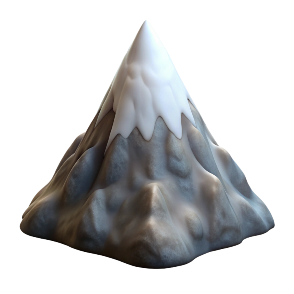 serene artistic Isolated Mountain Peak with Backlighting Transparent Background genuine png