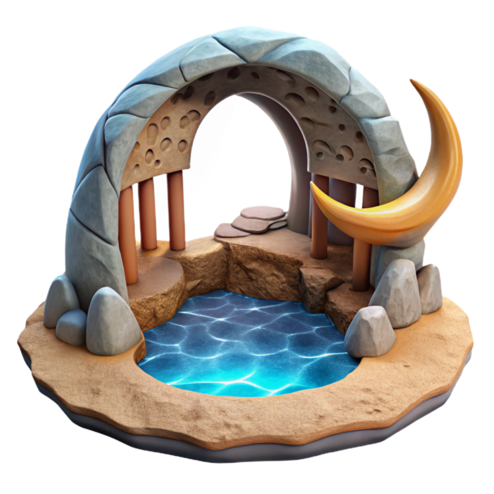 magnificent rustic Isolated Crescent Cavern with Ocean View detailed png
