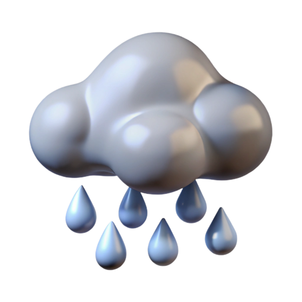 wonderful classic Isolated Rain Cloud with Falling Raindrops high quality png