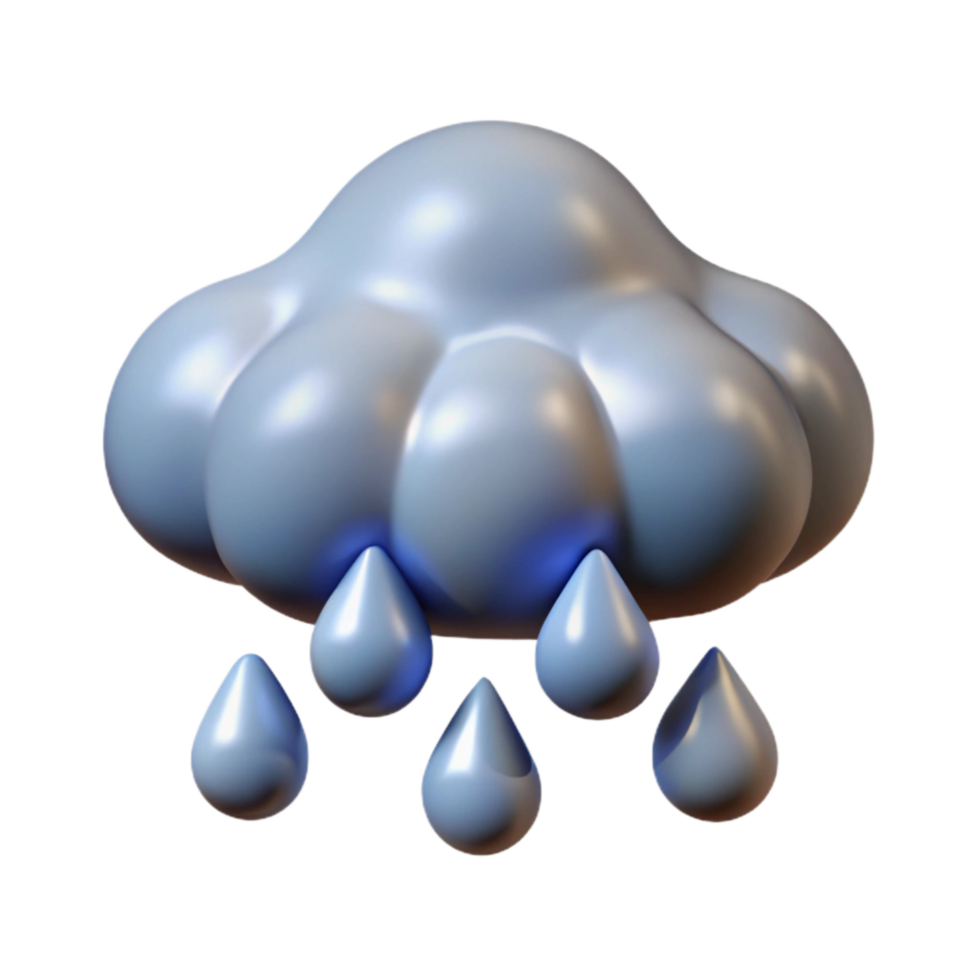 dramatic abstract Isolated Rain Cloud with Falling Raindrops high quality png