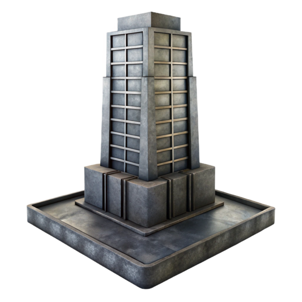 elegant contemporary Isolated Skyscraper in Haze Cutout Dark Gray Tones genuine png